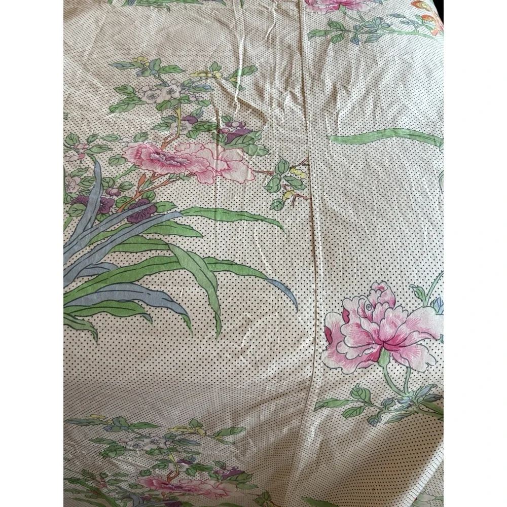 VTG Bedspread Light Weight Pink White‎ floral Hand sewn cotton Blanket  84x92